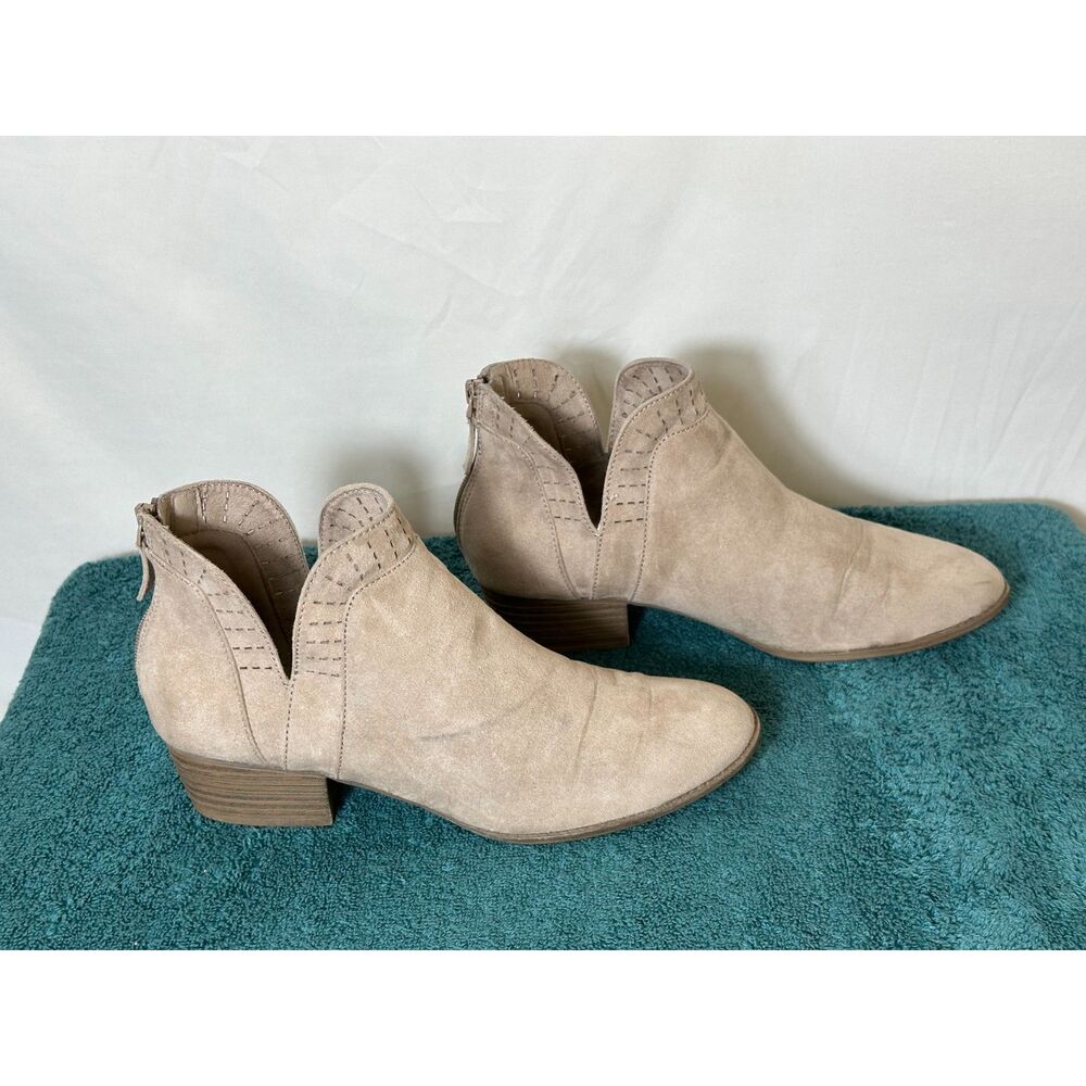 Arizona Julian Faux Suede Back Zip Faux Suede Ankle Boots Beige Size 9
